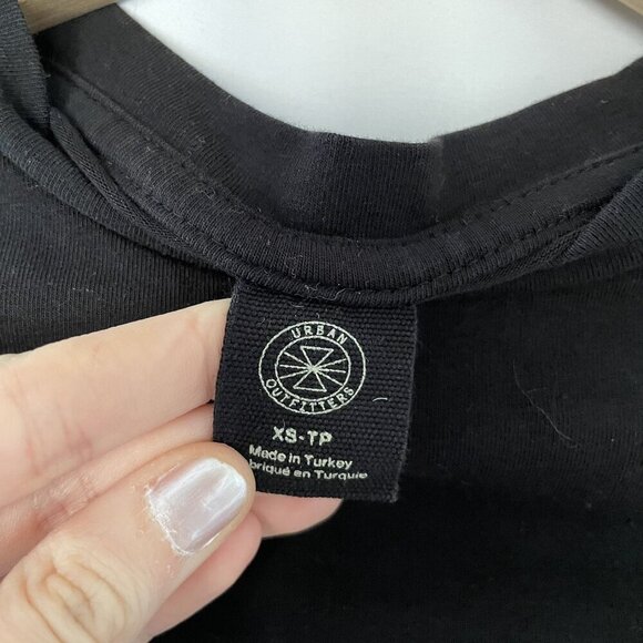 Urban Outfitters Black Long Sleeve Crop Top With Belted Detail goth boho - Picture 4 of 6